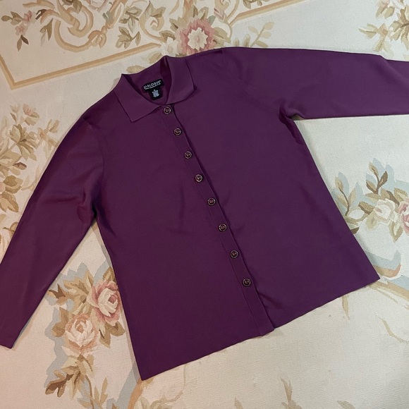 XL plum, purple Dialogue, button-down cardigan - Picture 2 of 7